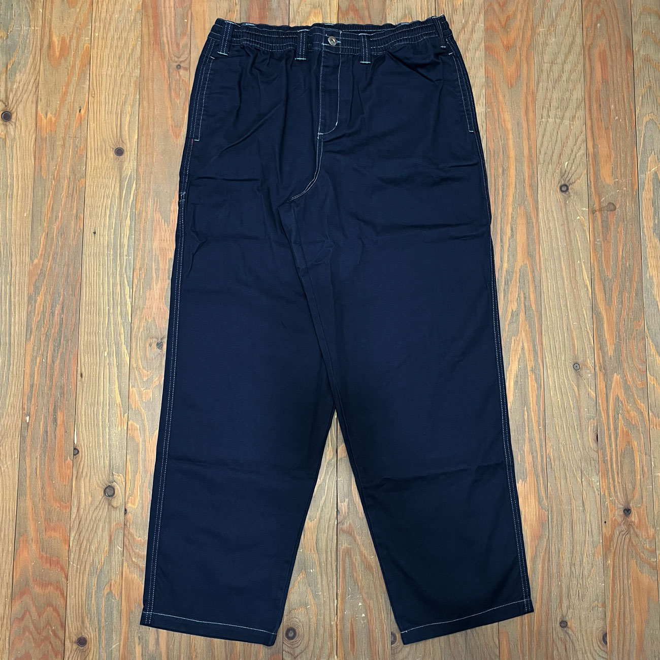 THEORIES STAMP LOUNGE PANTS NAVY CONTRAST STITCH