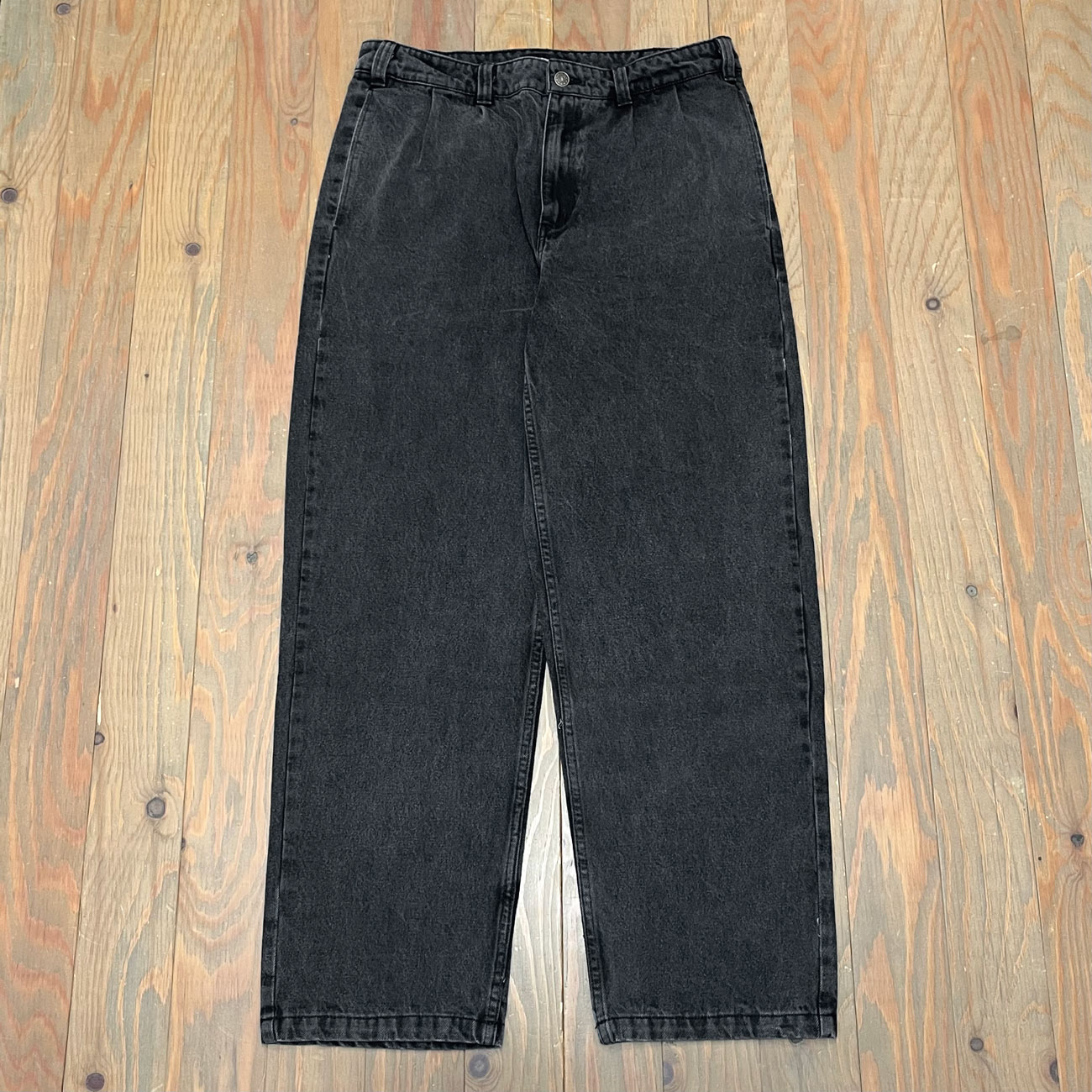 THEORIES BELVEDERE PLEATED DENIM TROUSERS
