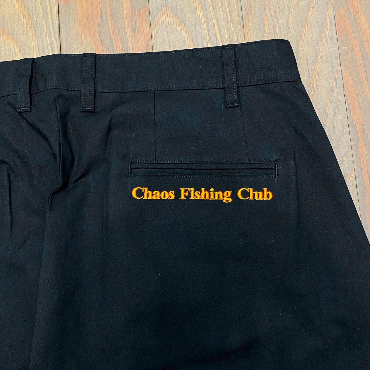CHAOS FISHING CLUB LOGO RIP STOP PANTS BLACK