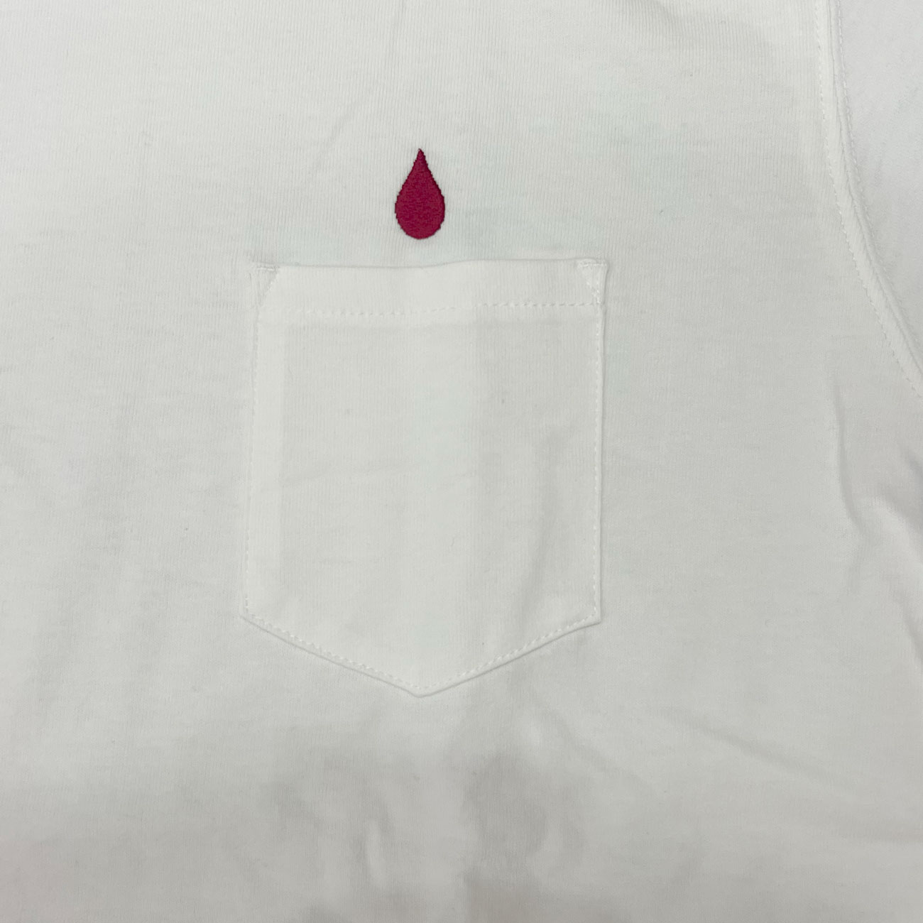 COLOR COMMUNICATIONS DRIP EMB POCKET HEAVY TEE WHITE