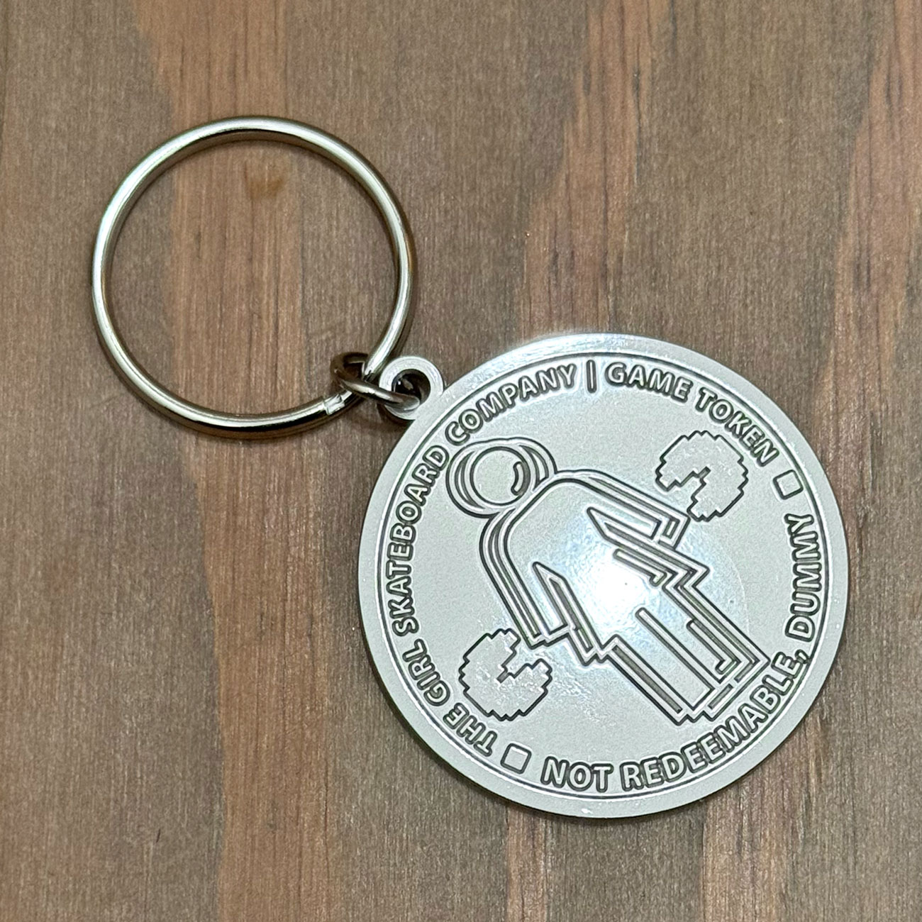 GIRL PAC MAN GAME TOKEN KEYCHAIN