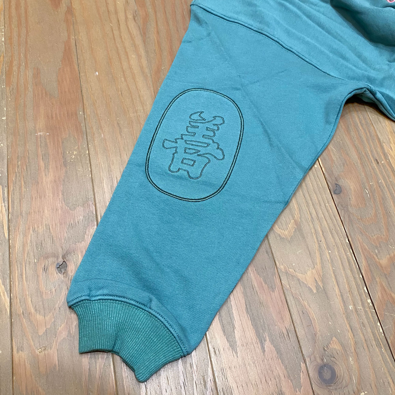 EVISEN TIGER MATCH EMBLEM CREW SWEAT TURQUOISE