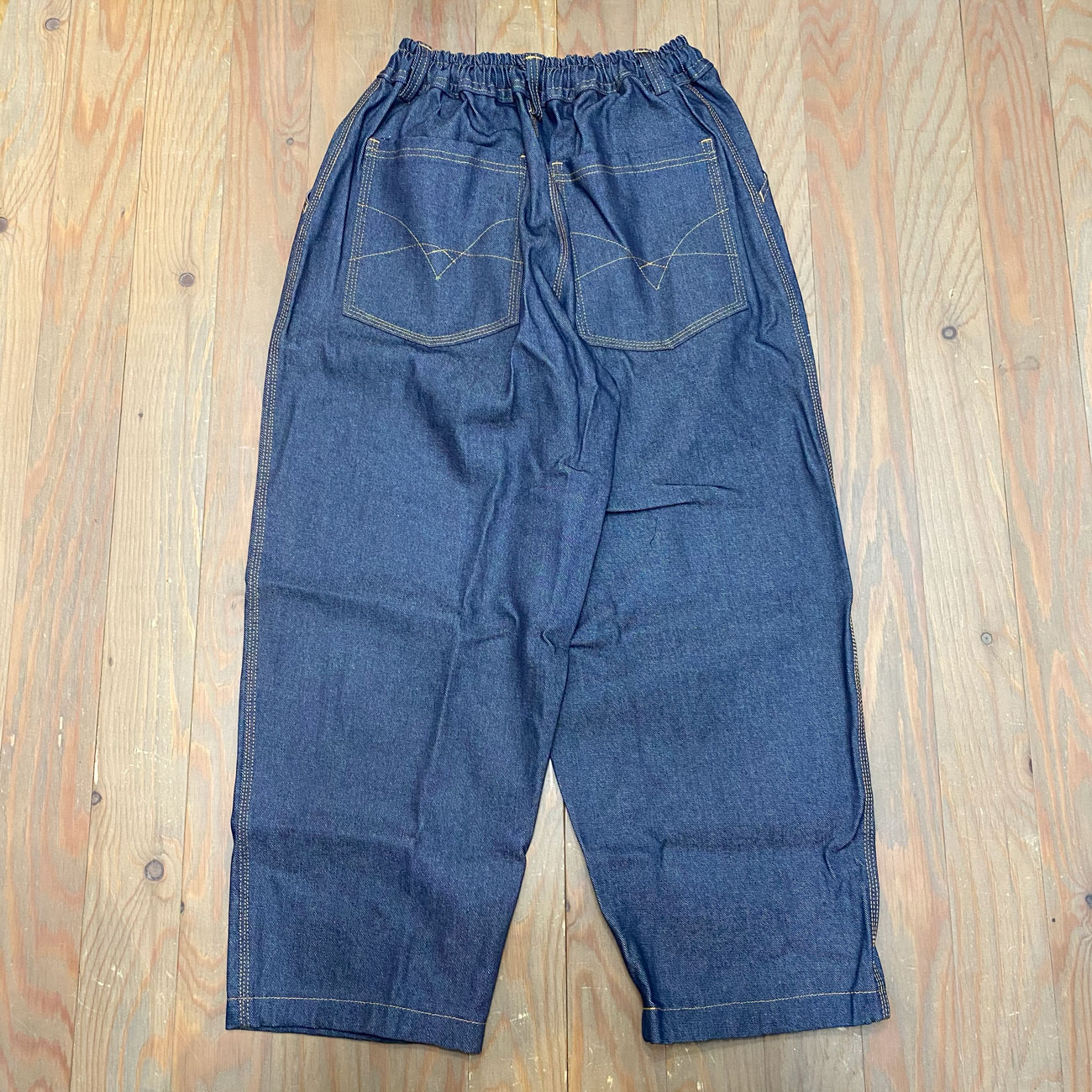 TELEVISI STAR VX1 BAGGY OG PANTS GOLD STICHING RAW DENIM NAVY
