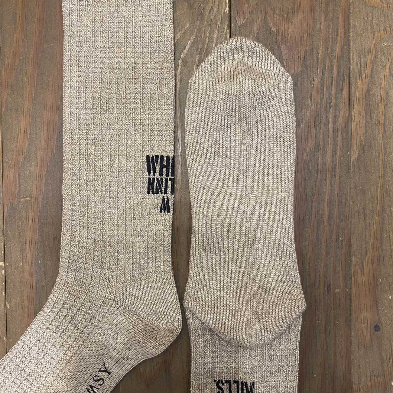 WHIMSY WAFFLE SOX GREIGE