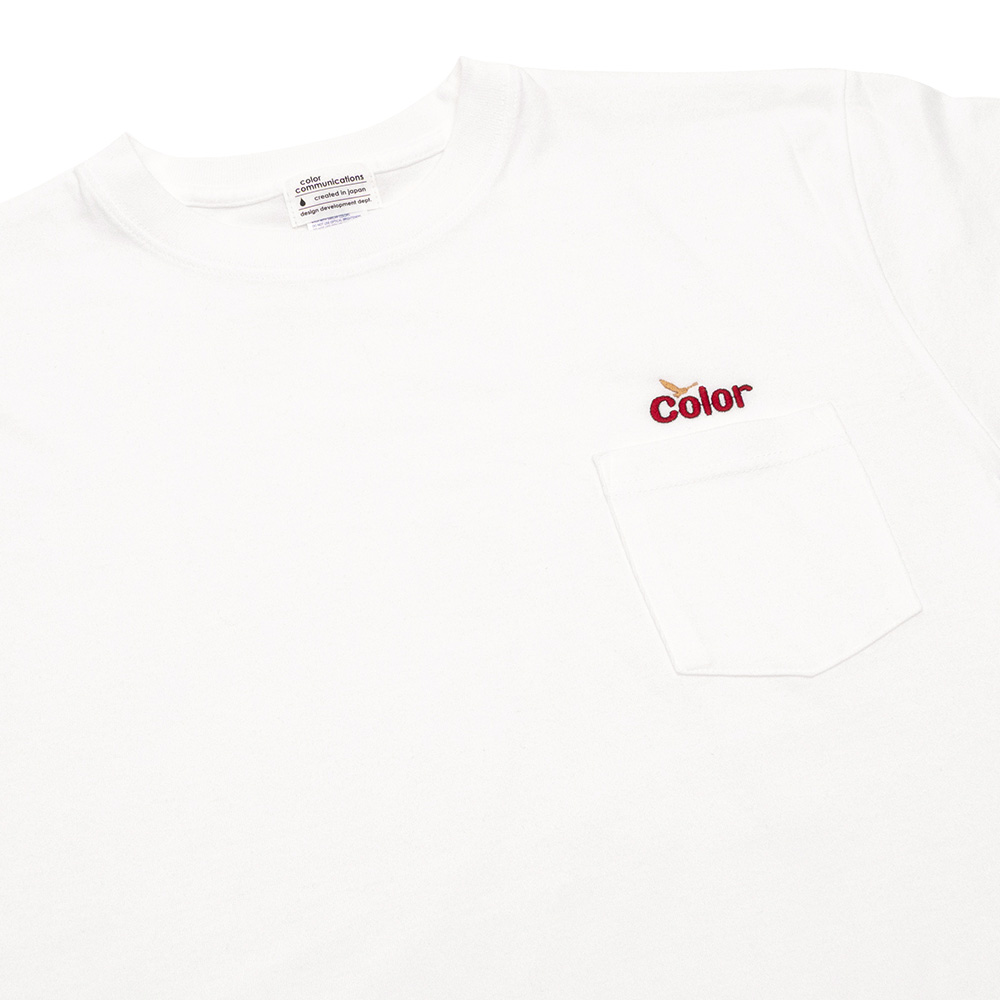 COLOR COMMUNICATIONS WAWA OWL EMB POCKET TEE WHITE