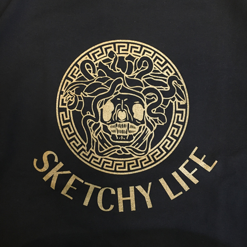 SKETCHY LIFE VERSACHY L/S TEE BLACK