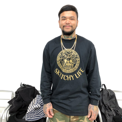 SKETCHY LIFE VERSACHY L/S TEE BLACK